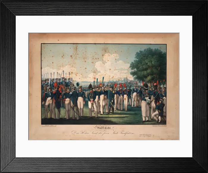 Framed Print : Civic Guards of Free City of Frankfurt. Artist: Anonymous Framed Print : Civic Guards of Free City of Frankfurt. Artist: Anonymous
