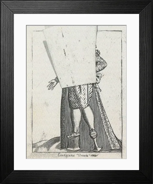 Framed Print : Venetian Courtesan, From: Diversarum nationum habitus... Artist: Bertelli, Pietro (active 1580-1616) Framed Print : Venetian Courtesan, From: Diversarum nationum habitus... Artist: Bertelli, Pietro (active 1580-1616)