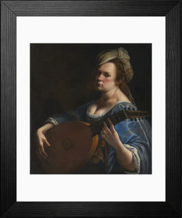 Framed Print : Self-Portrait as a Lute Player. Artist: Gentileschi, Artemisia (1598-1653) Framed Print : Self-Portrait as a Lute Player. Artist: Gentileschi, Artemisia (1598-1653)