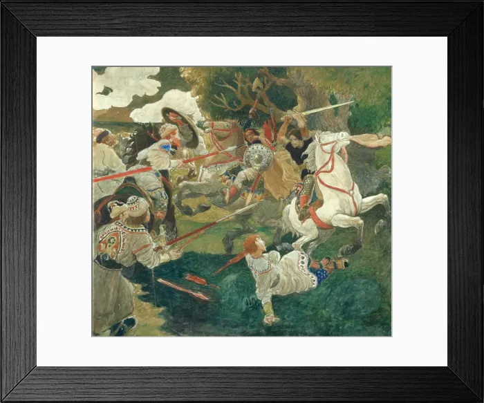 Framed Print : A Battle. A scene from Russian history, 1900-1910. Artist: Shavrin, Fyodor Vladimirovich (1880-1915) Framed Print : A Battle. A scene from Russian history, 1900-1910. Artist: Shavrin, Fyodor Vladimirovich (1880-1915)