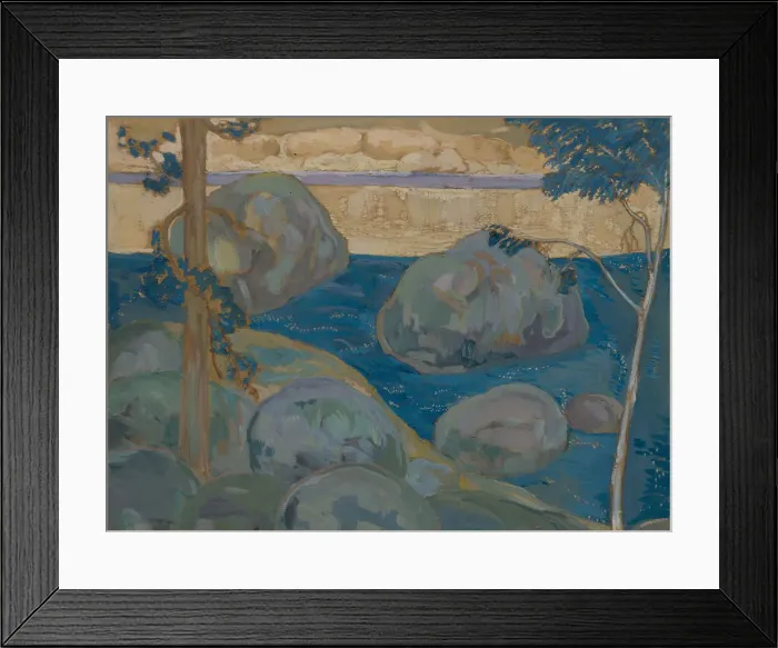 Framed Print : Landscape with boulders. Artist: Shkolnik, Iosiph Solomonovich (1883-1926) Framed Print : Landscape with boulders. Artist: Shkolnik, Iosiph Solomonovich (1883-1926)