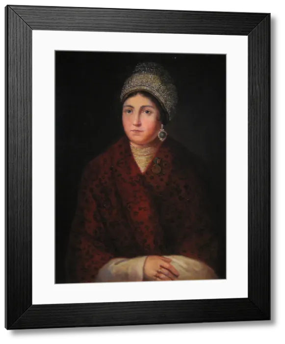 Framed Print : Vasilisa Kozhina, 1813. Artist: Smirnov, Alexander F. (Early 19th cen. ) Framed Print : Vasilisa Kozhina, 1813. Artist: Smirnov, Alexander F. (Early 19th cen. )