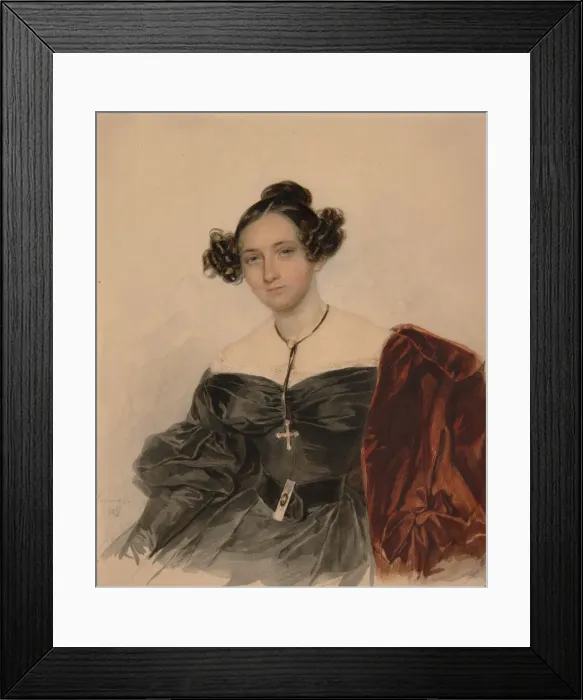 Framed Print : Portrait of Countess Nadezhda Ivanovna Golitsyna (1796-1868), nee Countess Kutaysova, 1832. Artist: Sokolov, Pyotr Fyodorovich (1791-1848) Framed Print : Portrait of Countess Nadezhda Ivanovna Golitsyna (1796-1868), nee Countess Kutaysova, 1832. Artist: Sokolov, Pyotr Fyodorovich (1791-1848)