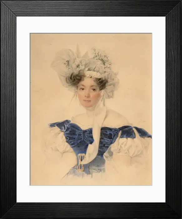Framed Print : Portrait of Countess Varvara Sergeyevna Golitsyna (1794-1875), nee Rumyantseva-Kagulska, Mid 1830s. Artist: Sokolov, Pyotr Fyodorovich (1791-1848) Framed Print : Portrait of Countess Varvara Sergeyevna Golitsyna (1794-1875), nee Rumyantseva-Kagulska, Mid 1830s. Artist: Sokolov, Pyotr Fyodorovich (1791-1848)