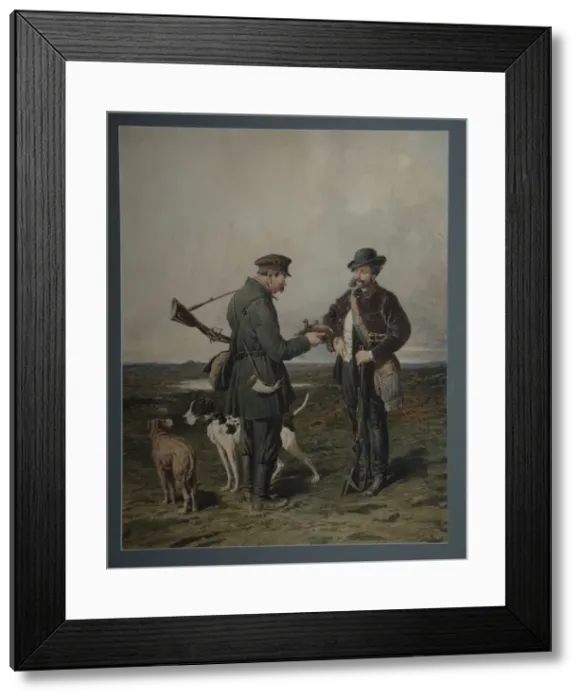 Framed Print : Hunters, 1864. Artist: Sokolov, Pyotr Petrovich (1821-1899) Framed Print : Hunters, 1864. Artist: Sokolov, Pyotr Petrovich (1821-1899)