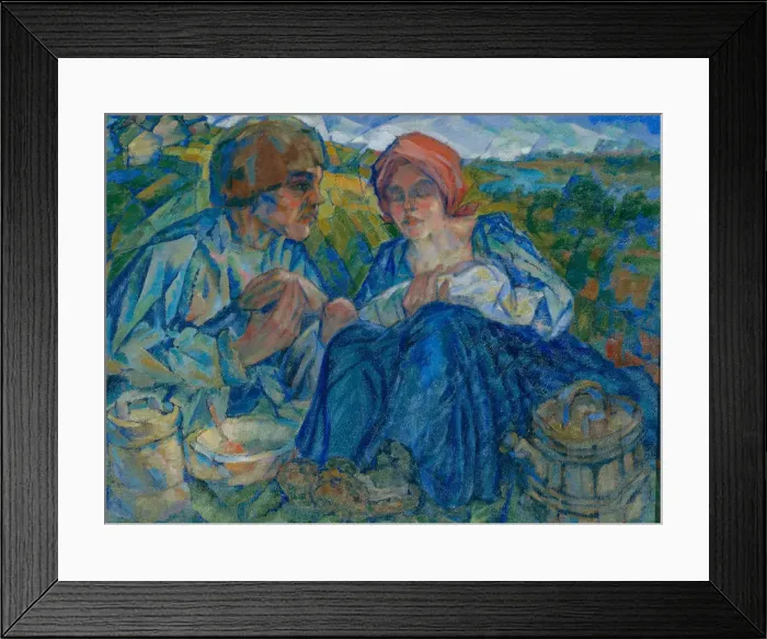 Framed Print : A meal, 1920. Artist: Subbotin (Permyak), Pyotr Ivanovich (1886-1923) Framed Print : A meal, 1920. Artist: Subbotin (Permyak), Pyotr Ivanovich (1886-1923)