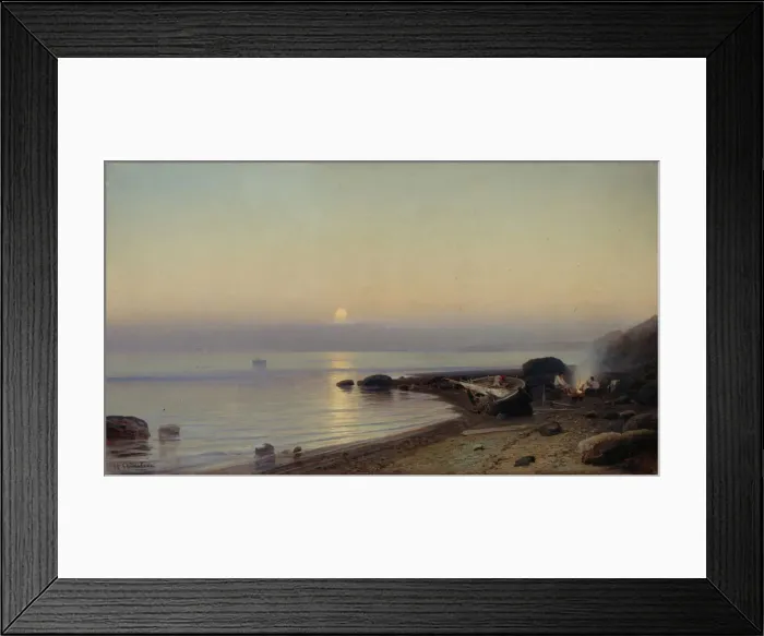 Framed Print : On the seashore, 1882. Artist: Sudkovsky, Rufim Gavrilovich (1850-1885) Framed Print : On the seashore, 1882. Artist: Sudkovsky, Rufim Gavrilovich (1850-1885)