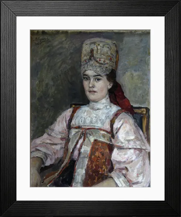 Framed Print : Portrait of Natalia Fyodorovna Matveyeva, 1908. Artist: Surikov, Vasili Ivanovich (1848-1916) Framed Print : Portrait of Natalia Fyodorovna Matveyeva, 1908. Artist: Surikov, Vasili Ivanovich (1848-1916)