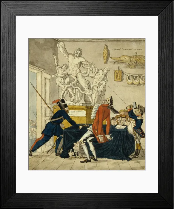 Framed Print : Napoleon Bonaparte selling Stolen Goods, 1813. Artist: Terebenev, Ivan Ivanovich (1780-1815) Framed Print : Napoleon Bonaparte selling Stolen Goods, 1813. Artist: Terebenev, Ivan Ivanovich (1780-1815)