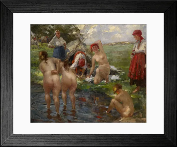 Framed Print : Bathers. Artist: Tikhov, Vitali Gavrilovich (1876-1939) Framed Print : Bathers. Artist: Tikhov, Vitali Gavrilovich (1876-1939)