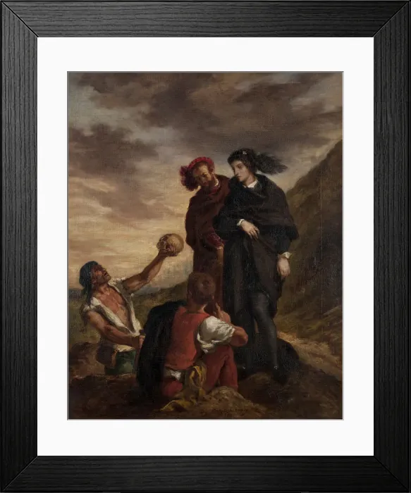 Framed Print : Hamlet and Horatio in the Graveyard. Artist: Delacroix, Eugene (1798-1863) Framed Print : Hamlet and Horatio in the Graveyard. Artist: Delacroix, Eugene (1798-1863)