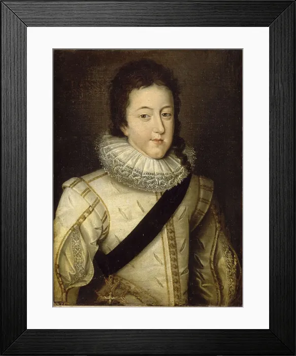 Framed Print : Louis XIII, king of France and Navarre (1601-1643) as Dauphin. Artist: Pourbus, Frans (II), (School) Framed Print : Louis XIII, king of France and Navarre (1601-1643) as Dauphin. Artist: Pourbus, Frans (II), (School)