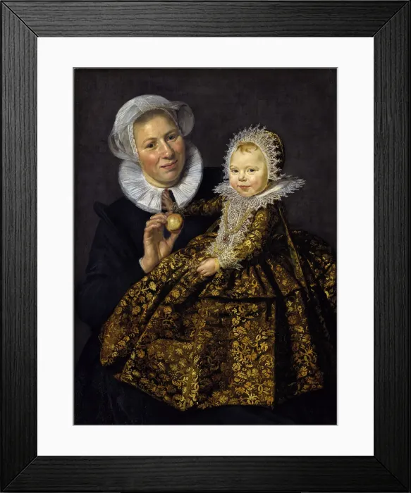 Framed Print : Catharina Hooft with her Nurse. Artist: Hals, Frans I (1581-1666) Framed Print : Catharina Hooft with her Nurse. Artist: Hals, Frans I (1581-1666)