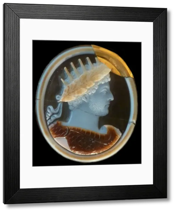 Framed Print : Emperor Commodus (Cameo). Artist: Classical Antiquities Framed Print : Emperor Commodus (Cameo). Artist: Classical Antiquities