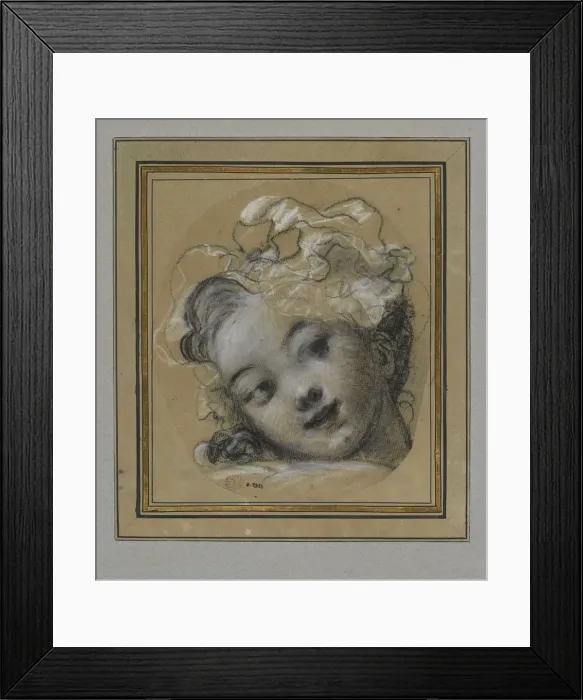 Framed Print : Girl with Bonnet. Artist: Fragonard, Jean Honore (1732-1806) Framed Print : Girl with Bonnet. Artist: Fragonard, Jean Honore (1732-1806)