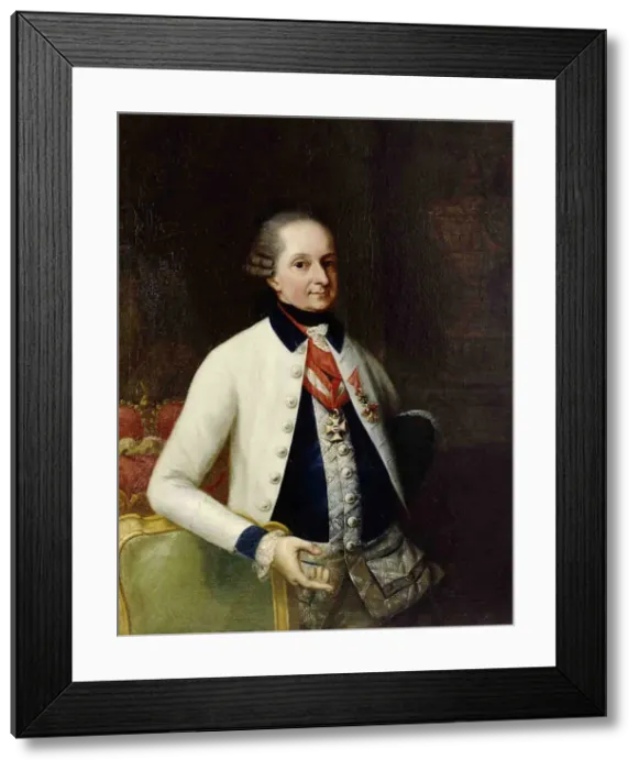 Framed Print : Nikolaus I, Prince Esterhazy (1714-1790) in the uniform of his Hungarian Infantry Regiment No. 33. Artist: Knoller, Martin (1725-1804) Framed Print : Nikolaus I, Prince Esterhazy (1714-1790) in the uniform of his Hungarian Infantry Regiment No. 33. Artist: Knoller, Martin (1725-1804)