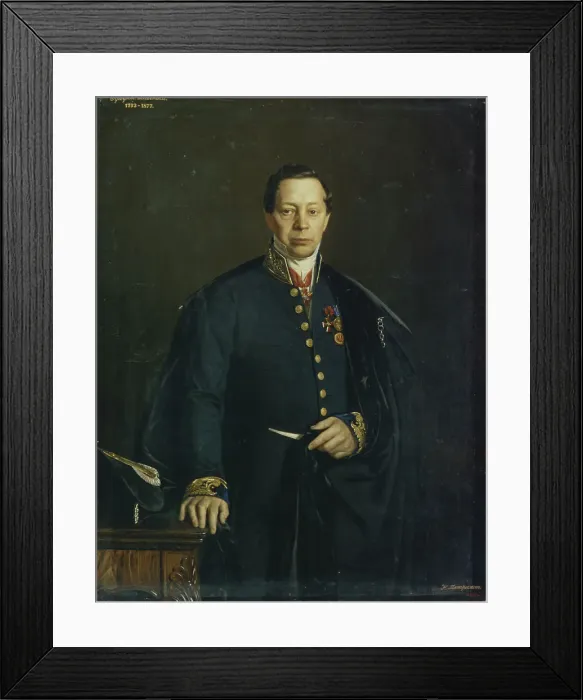 Framed Print : Portrait of the artist Pyotr Basin (1794-1881), 1857. Artist: Tiutriumov, Nikanor Leontievich (1821-1877) Framed Print : Portrait of the artist Pyotr Basin (1794-1881), 1857. Artist: Tiutriumov, Nikanor Leontievich (1821-1877)