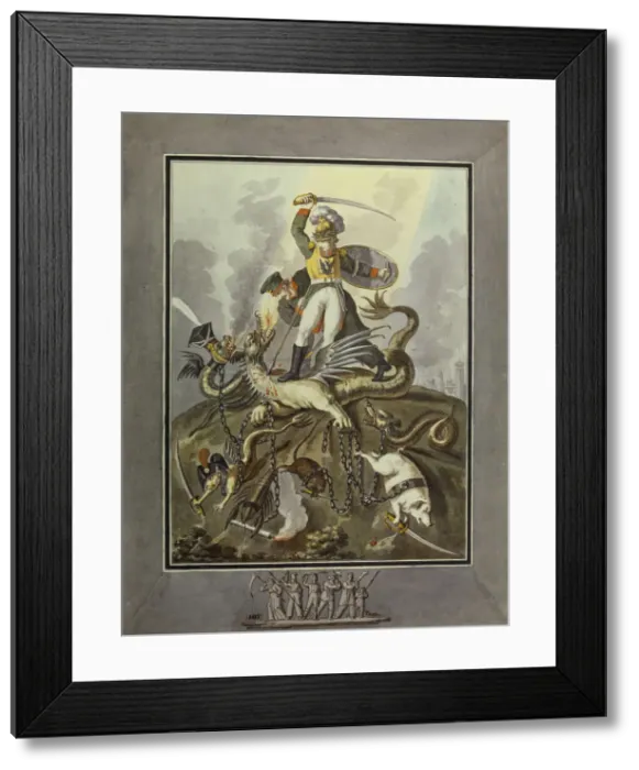 Framed Print : 1812. Allegory, 1813. Artist: Tupylev, Ivan Philippovich (1758-1821) Framed Print : 1812. Allegory, 1813. Artist: Tupylev, Ivan Philippovich (1758-1821)