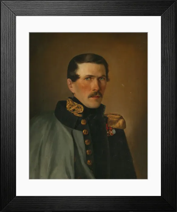 Framed Print : Portrait of of a Marine Officer. Artist: Tyranov, Alexei Vasilyevich (1808-1859) Framed Print : Portrait of of a Marine Officer. Artist: Tyranov, Alexei Vasilyevich (1808-1859)