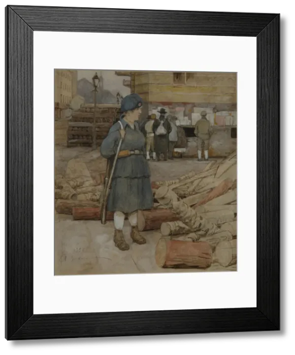 Framed Print : A Militia woman, 1920. Artist: Vakhrameyev, Alexander Ivanovich (1874-1926) Framed Print : A Militia woman, 1920. Artist: Vakhrameyev, Alexander Ivanovich (1874-1926)