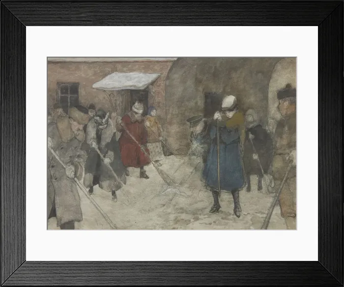 Framed Print : Snow removal, ca 1921. Artist: Vakhrameyev, Alexander Ivanovich (1874-1926) Framed Print : Snow removal, ca 1921. Artist: Vakhrameyev, Alexander Ivanovich (1874-1926)