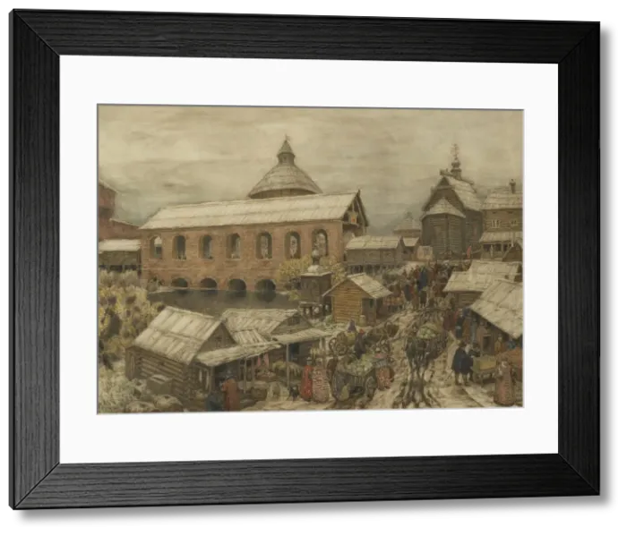 Framed Print : Old Moscow. Okhotny Ryad (Hunting Row), 1900s-1910s. Artist: Vasnetsov, Appolinari Mikhaylovich (1856-1933) Framed Print : Old Moscow. Okhotny Ryad (Hunting Row), 1900s-1910s. Artist: Vasnetsov, Appolinari Mikhaylovich (1856-1933)