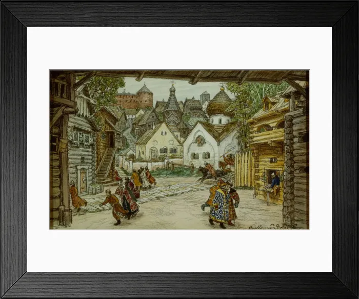 Framed Print : Stage design for the opera The Oprichnik (The Guardsman) by Pyotr Tchaikovsky, 1911. Artist: Vasnetsov, Appolinari Mikhaylovich (1856-1933) Framed Print : Stage design for the opera The Oprichnik (The Guardsman) by Pyotr Tchaikovsky, 1911. Artist: Vasnetsov, Appolinari Mikhaylovich (1856-1933)