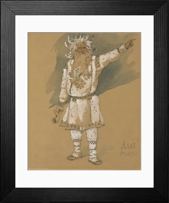 Framed Print : Grandfather Frost. Costume design for the opera Snow Maiden by N. Rimsky-Korsakov, 1885. Artist: Vasnetsov, Viktor Mikhaylovich (1848-1926) Framed Print : Grandfather Frost. Costume design for the opera Snow Maiden by N. Rimsky-Korsakov, 1885. Artist: Vasnetsov, Viktor Mikhaylovich (1848-1926)