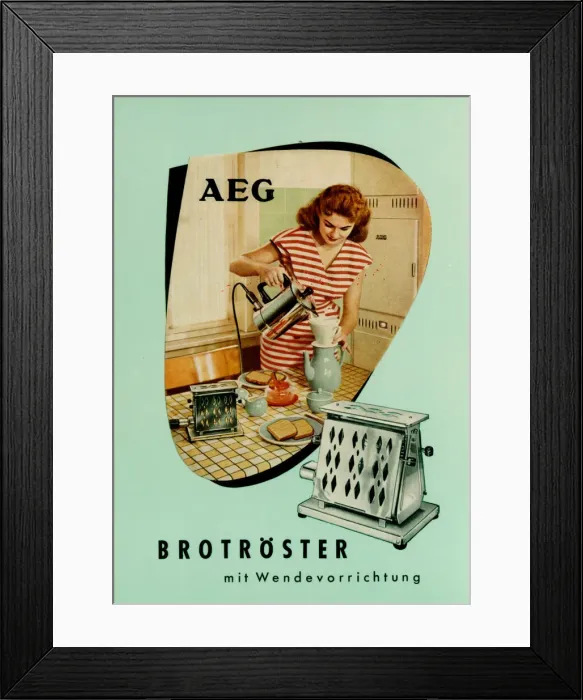 Framed Print : Toaster. AEG advertising. Artist: Anonymous Framed Print : Toaster. AEG advertising. Artist: Anonymous