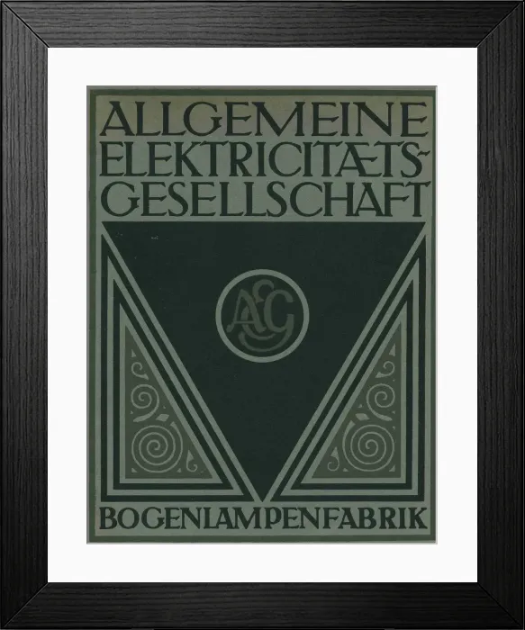 Framed Print : Title page of an AEG product brochure. Artist: Behrens, Peter (1868-1940) Framed Print : Title page of an AEG product brochure. Artist: Behrens, Peter (1868-1940)