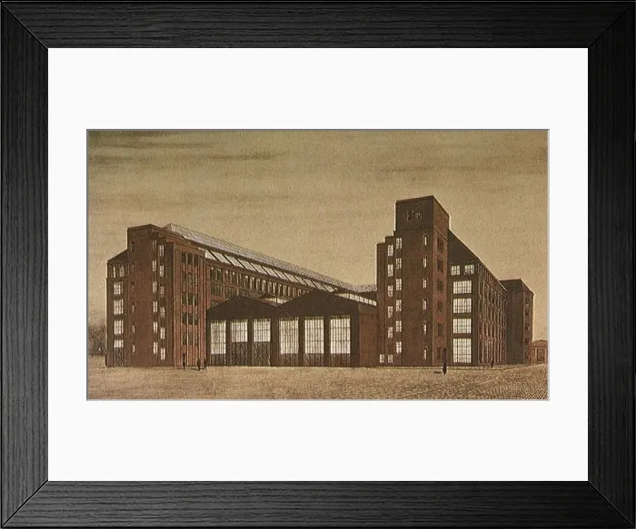 Framed Print : AEG High Tension Factory, Berlin. Artist: Behrens, Peter (1868-1940) Framed Print : AEG High Tension Factory, Berlin. Artist: Behrens, Peter (1868-1940)