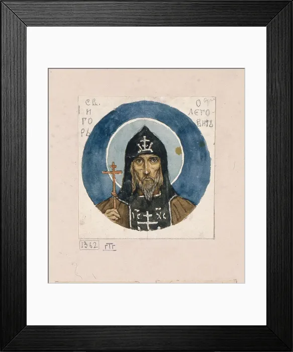 Framed Print : Holy Prince Igor of Chernigov (Study for frescos in the St Vladimirs Cathedral of Kiev), 1884-1889. Artist: Vasnetsov, Viktor Mikhaylovich (1848-1926) Framed Print : Holy Prince Igor of Chernigov (Study for frescos in the St Vladimirs Cathedral of Kiev), 1884-1889. Artist: Vasnetsov, Viktor Mikhaylovich (1848-1926)