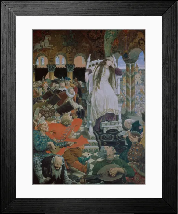 Framed Print : The Princess Who Never Smiled (Nesmeyana), 1914-1916. Artist: Vasnetsov, Viktor Mikhaylovich (1848-1926) Framed Print : The Princess Who Never Smiled (Nesmeyana), 1914-1916. Artist: Vasnetsov, Viktor Mikhaylovich (1848-1926)