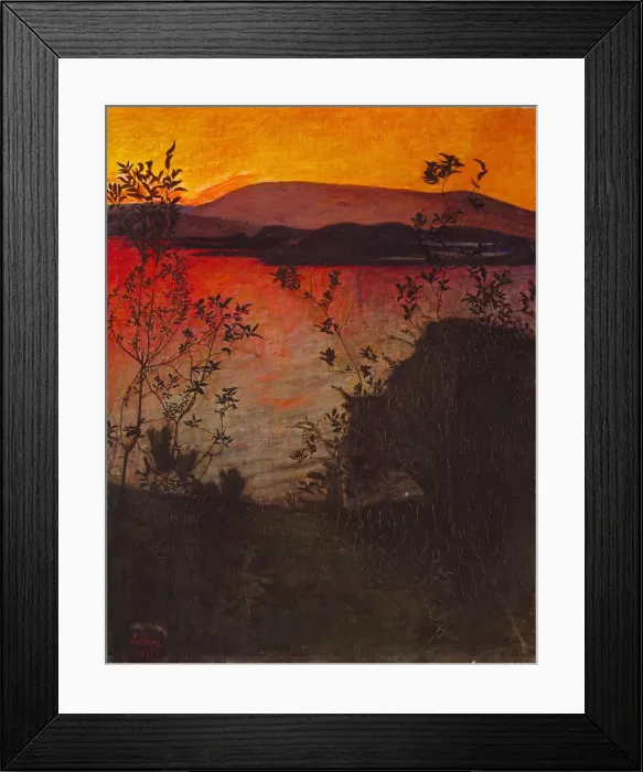 Framed Print : Evening Glow. Artist: Sohlberg, Harald (1869-1935) Framed Print : Evening Glow. Artist: Sohlberg, Harald (1869-1935)