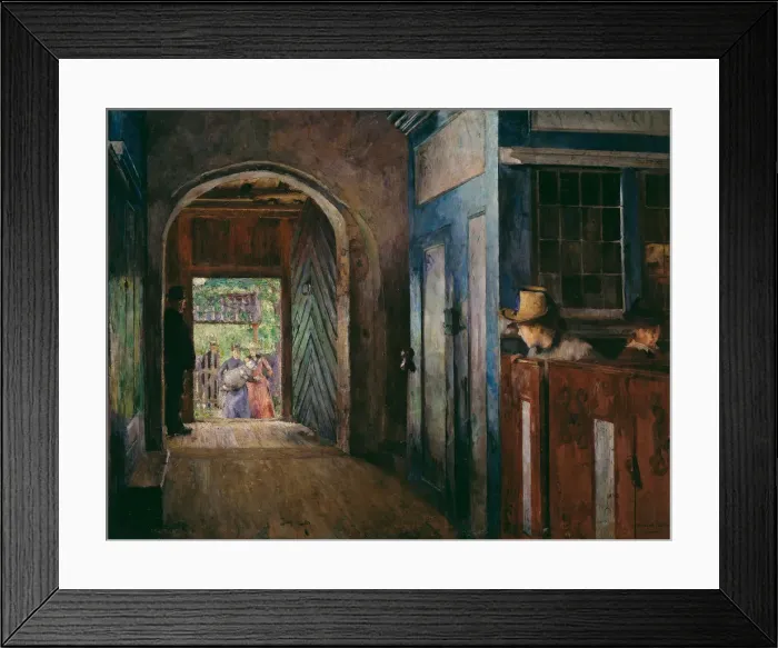 Framed Print : Christening in Tanum Church. Artist: Backer, Harriet (1845-1932) Framed Print : Christening in Tanum Church. Artist: Backer, Harriet (1845-1932)