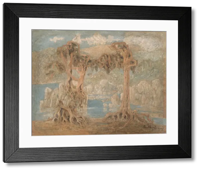 Framed Print : Landscape. Artist: Hertervig, Lars (1830-1902) Framed Print : Landscape. Artist: Hertervig, Lars (1830-1902)