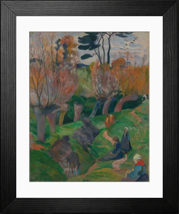 Framed Print : Brittany Landscape with cows. Artist: Gauguin, Paul Eugene Henri (1848-1903) Framed Print : Brittany Landscape with cows. Artist: Gauguin, Paul Eugene Henri (1848-1903)