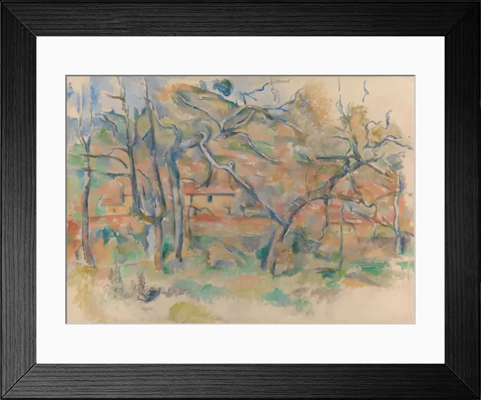 Framed Print : Trees and houses, Provence. Artist: Cezanne, Paul (1839-1906) Framed Print : Trees and houses, Provence. Artist: Cezanne, Paul (1839-1906)