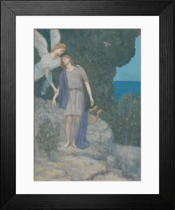 Framed Print : The Poet and his Muse. Artist: Puvis de Chavannes, Pierre Cecil (1824-1898) Framed Print : The Poet and his Muse. Artist: Puvis de Chavannes, Pierre Cecil (1824-1898)