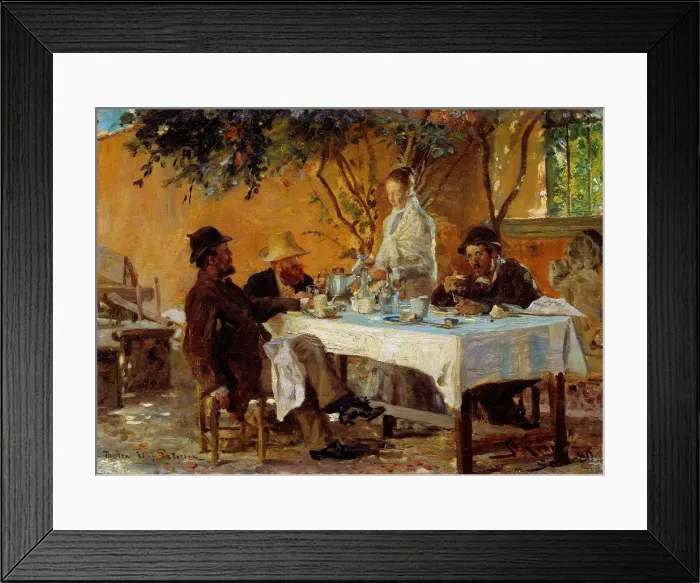 Framed Print : Breakfast in Sora. Artist: Kroyer, Peder Severin (1851-1909) Framed Print : Breakfast in Sora. Artist: Kroyer, Peder Severin (1851-1909)