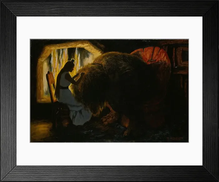 Framed Print : The Princess picking Lice from the Troll. Artist: Kittelsen, Theodor (1857-1914) Framed Print : The Princess picking Lice from the Troll. Artist: Kittelsen, Theodor (1857-1914)