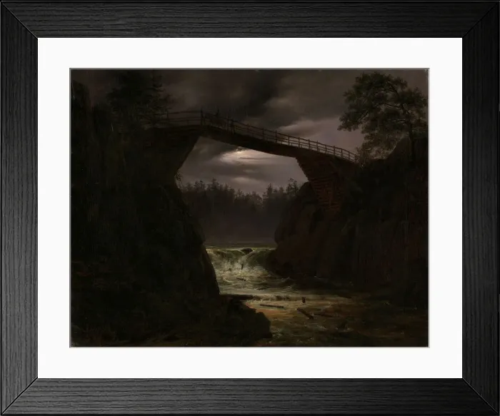 Framed Print : The Bridge outside Arendal. Artist: Fearnley, Thomas (1802-1842)
