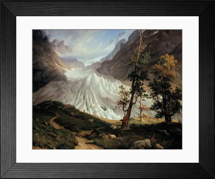 Framed Print : The Lower Grindelwald Glacier. Artist: Fearnley, Thomas (1802-1842) Framed Print : The Lower Grindelwald Glacier. Artist: Fearnley, Thomas (1802-1842)