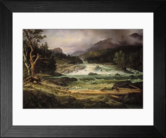 Framed Print : Labrofossen near Kongsberg. Artist: Fearnley, Thomas (1802-1842)