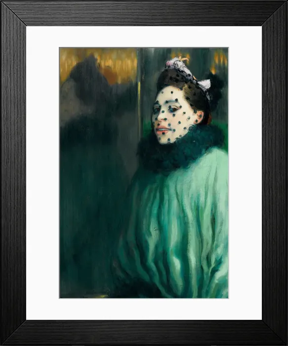 Framed Print : Woman with veil (Femme a la voilette). Artist: Anquetin, Louis (1861-1932) Framed Print : Woman with veil (Femme a la voilette). Artist: Anquetin, Louis (1861-1932)