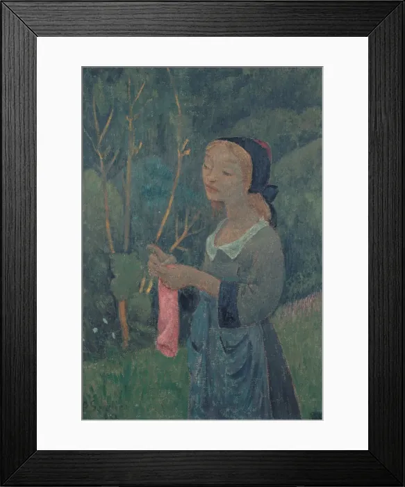 Framed Print : Girl with a Pink Stocking. Artist: Serusier, Paul (1864-1927) Framed Print : Girl with a Pink Stocking. Artist: Serusier, Paul (1864-1927)