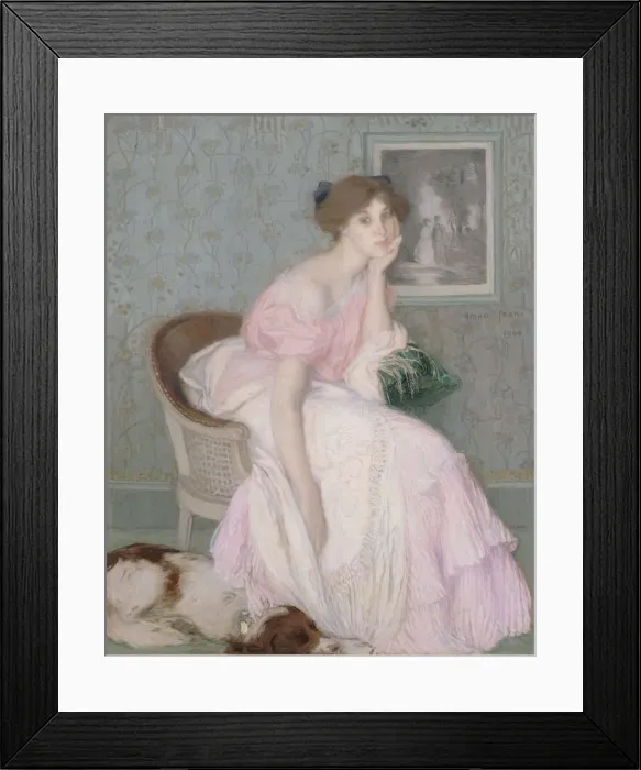 Framed Print : Miss Ella Carmichael. Artist: Aman-Jean, Edmond Francois (1858-1936) Framed Print : Miss Ella Carmichael. Artist: Aman-Jean, Edmond Francois (1858-1936)