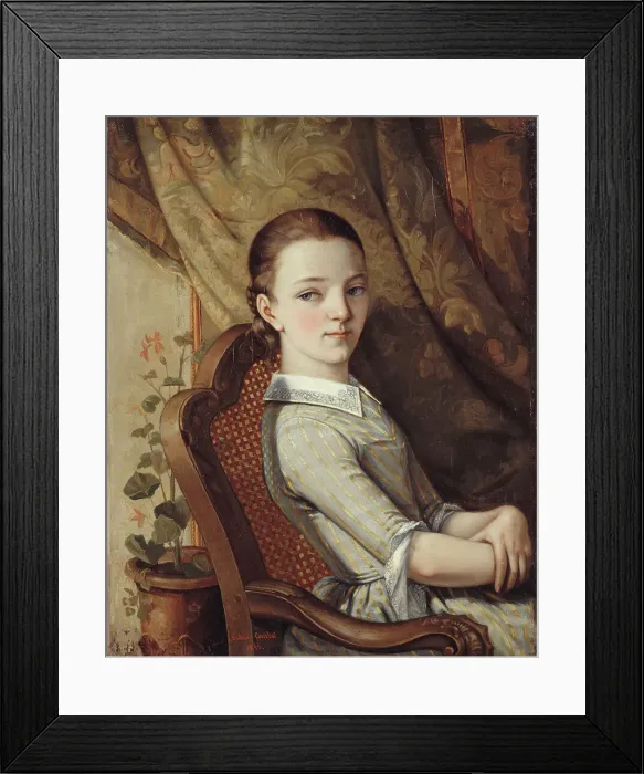 Framed Print : Portrait of Juliette Courbet. Artist: Courbet, Gustave (1819-1877) Framed Print : Portrait of Juliette Courbet. Artist: Courbet, Gustave (1819-1877)
