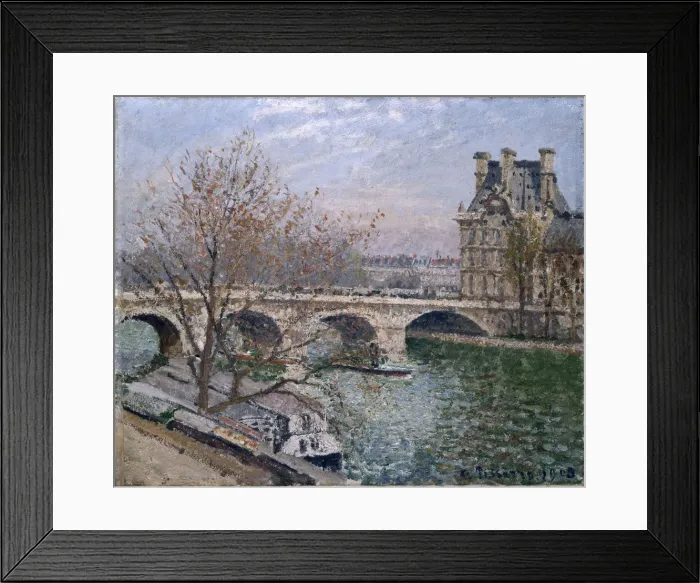 Framed Print : Le Pont Royal and Pavillon de Flore. Artist: Pissarro, Camille (1830-1903) Framed Print : Le Pont Royal and Pavillon de Flore. Artist: Pissarro, Camille (1830-1903)