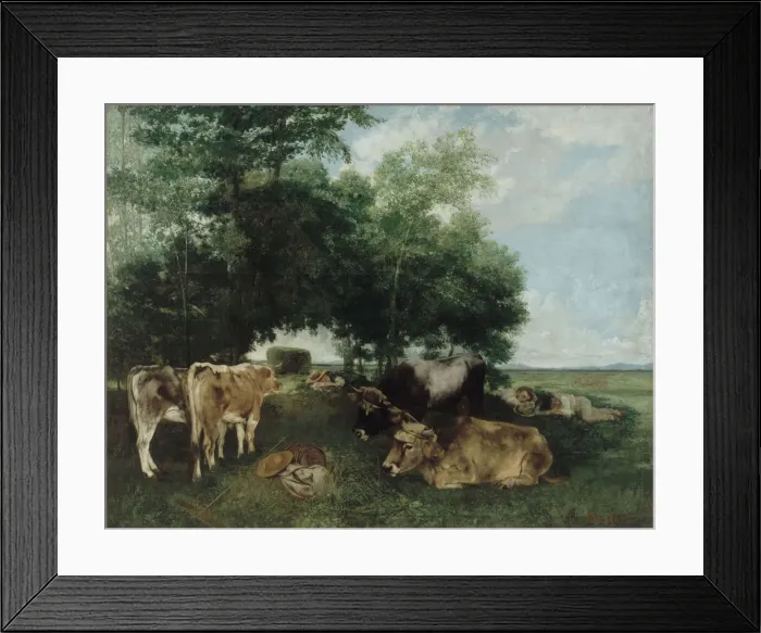 Framed Print : Nap during the Haying Season, Doubs Mountains. Artist: Courbet, Gustave (1819-1877) Framed Print : Nap during the Haying Season, Doubs Mountains. Artist: Courbet, Gustave (1819-1877)